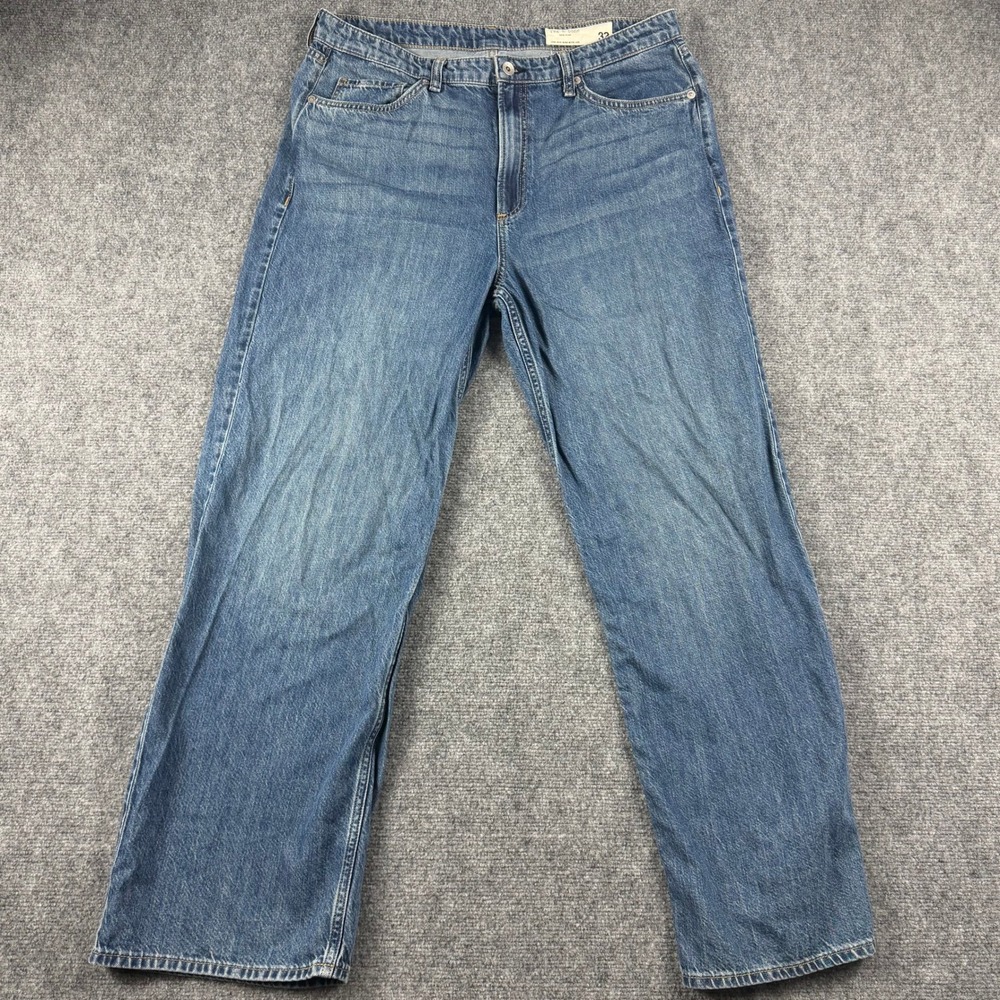 Rag & Bone Lori Jeans Women 32 Blue Mid Rise Wide Leg Covington Denim Pants
